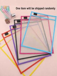 1 Piece, Reusable Document Organizer - Large Erasable Pocket, Transparent And Durable Data Protective Cover, Multi-Purpose Accessory For School Classrooms (Color Random) - single - View 8