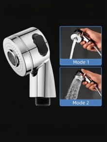 Faucet Extender With External Shower Head Durable Plastic Bathroom Adapter Easy Install No Power Needed Pet Bathing Accessory Fall Gift Modern Design - silver - View 3