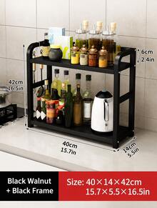 Multi Functional Kitchen Shelf, Seasoning Countertop, Seasoning Kitchen Utensils, Bottled Oil, Salt, Sauce, Vinegar Storage Rack, Multi-Layer Shelf - View 13