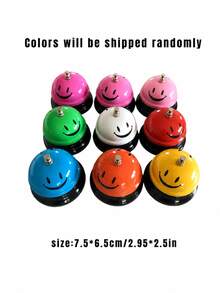 1 Pc Call Bell Desk Bell For Service Diameter Smile Face Service Bell For Desk School Bell With Metal Anti Rust Construction Front Desk Bell For Hotel Restaurant Office School - Multicolor - View 6