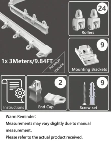 1 Set - Flexible Bendable Ceiling Curtain TrackInstallation Track With Curtain Track System, Room Divider, Curtain Rod, RV Ceiling Curtain Track, White - white - View 16