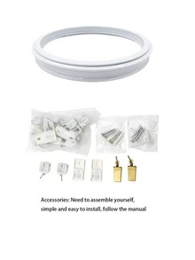 1 Set - Flexible Bendable Ceiling Curtain TrackInstallation Track With Curtain Track System, Room Divider, Curtain Rod, RV Ceiling Curtain Track, White - white - View 5