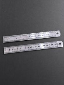 1/20pcs, Durable Metal Steel Ruler 20/30cm Thick Woodworking, Student, Used For Precise Measuring Tools, Standard Aluminum Alloy Steel Ruler - multicolor - View 6