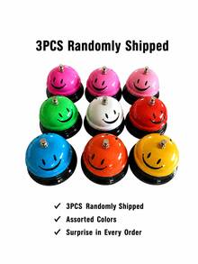 1 Pc Call Bell Desk Bell For Service Diameter Smile Face Service Bell For Desk School Bell With Metal Anti Rust Construction Front Desk Bell For Hotel Restaurant Office School - Multicolor - View 12