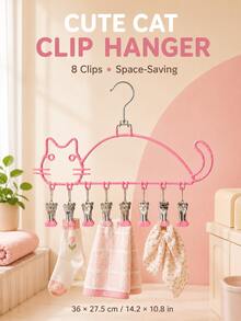 Joivida Cute Cat‑Shaped Multi‑Clip Hanging Drying Rack, Household Sock & Underwear Hanger For Student Dorm, Long‑Lasting, Wet & Dry Usable, Rust‑Resistant, Non‑Slip, Gentle To Garments, Space‑Saving Closet Organizer For Socks, Lingerie And Small Daily Wear - View 12