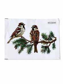 Haus Hana 1 Pc Bird Window Stickers, Floral Butterfly Hummingbird & Parrot Wall Decals, Removable Peel-And-Stick Nature Decor For Glass, Windows, Balcony, Living Room, Bedroom, Kids Room, Garden View, Spring Home Decoration & Gift - multicolor - View 13
