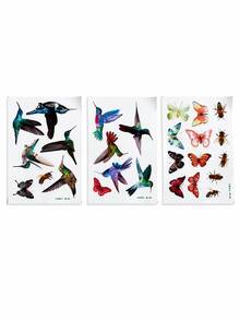 Haus Hana 1 Pc Bird Window Stickers, Floral Butterfly Hummingbird & Parrot Wall Decals, Removable Peel-And-Stick Nature Decor For Glass, Windows, Balcony, Living Room, Bedroom, Kids Room, Garden View, Spring Home Decoration & Gift - multicolor - View 15