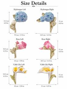 Cirelle 1Pc Resin Floral Light Switch Plate Cover, 3D Embossed Hand‑Painted Flower Socket Wall Sticker, Decorative Anti‑Dirt Switch Frame Border For Wall Outlet, Hydrangea Rose Calla Lily Ornament, Wall Decoration For Room Vanity Entryway Home Decor - multicolor - View 5