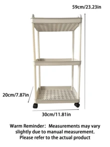 1pc 2/3/4/5-Tier Rolling Storage Cart, Plastic Material, Multipurpose For Office, Kitchen, Bathroom, And Bedroom Organization Outdoor Decor - Car Storage Rack/Black - View 7
