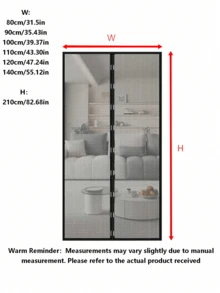 1pc Magnetic Insect Screen Door, Summer Windproof Screen, No Drilling Needed, Mesh Curtain - Insect Barrier & Airflow, Classic Style, Ideal For Bedroom, Living Room, Rv Doors And Windows, With Adhesive Tape! Perfect For Indoor/Outdoor Use - Multicolor - View 3
