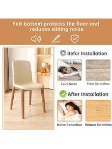 Zazumi 16-Piece Set Chair Leg Floor Protection Material Furniture Slider, Silicone Chair Leg Cover Cap For Hard Wood Or Tile Floors, Square, Clear - multicolor - View 4