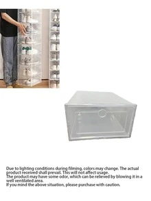 8pcs Clear Shoe Storage Boxes Stackable Sneaker Organizer With Transparent Foldable Shoebox Dustproof Plastic Shoe Display Shoe Container For Closet Bedroom Home Space Saving Storage For Men Women - View 2