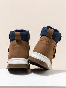 SHEIN A Pair Of Autumn And Winter Three-Buckle Boots With Children's High-Top Color Matching And Simple Daily Wear - Ginger - View 3