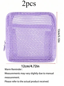 1/2pcs Large Capacity Transparent Mesh Pouch, Portable Travel Organizer, Cosmetic Bag, Makeup Pouch, Sanitary Napkin Pouch, Versatile Storage Case - View 11