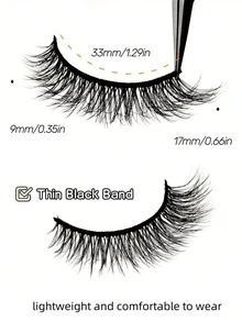 10 أزواج من الرموش الصناعية الناعمة من فرو المنك الصناعي، طبيعية مجعدة ناعمة خفيفة الوزن قابلة لإعادة الاستخدام، بشريط أسود رفيع، للمكياج اليومي - متعدد الألوان - مشاهدة 3