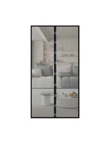 1pc Magnetic Insect Screen Door, Summer Windproof Screen, No Drilling Needed, Mesh Curtain - Insect Barrier & Airflow, Classic Style, Ideal For Bedroom, Living Room, Rv Doors And Windows, With Adhesive Tape! Perfect For Indoor/Outdoor Use - Multicolor - View 7