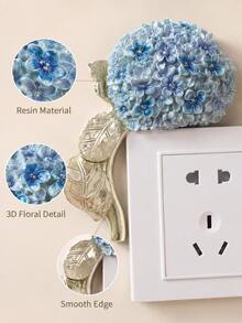 Cirelle 1Pc Resin Floral Light Switch Plate Cover, 3D Embossed Hand‑Painted Flower Socket Wall Sticker, Decorative Anti‑Dirt Switch Frame Border For Wall Outlet, Hydrangea Rose Calla Lily Ornament, Wall Decoration For Room Vanity Entryway Home Decor - multicolor - View 8