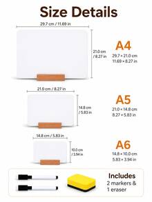 Cirelle Double-Sided Erasable Desktop Whiteboard, Freestanding Reusable Message Board & Writing Tablet For Notes, To Do Lists, Reminders, Drawing, Office Desk, Home Workspace, Kitchen Counter, Daily Planning & Housewarming Gift - multicolor - View 3