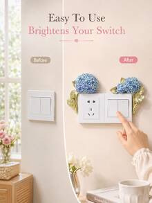Cirelle 1Pc Resin Floral Light Switch Plate Cover, 3D Embossed Hand‑Painted Flower Socket Wall Sticker, Decorative Anti‑Dirt Switch Frame Border For Wall Outlet, Hydrangea Rose Calla Lily Ornament, Wall Decoration For Room Vanity Entryway Home Decor - multicolor - View 9