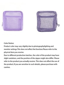 1/2pcs Large Capacity Transparent Mesh Pouch, Portable Travel Organizer, Cosmetic Bag, Makeup Pouch, Sanitary Napkin Pouch, Versatile Storage Case - View 3