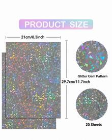 A4 Self-Adhesive Holographic Cold Lamination Film, Cracked Glass Effect Vinyl Protector, Waterproof Scratchproof Laminate For Stickers, Art Prints & DIY Projects - multicolor - View 4