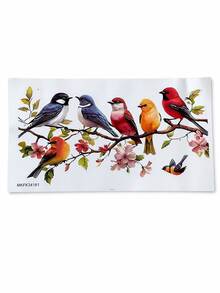 Haus Hana 1 Pc Bird Window Stickers, Floral Butterfly Hummingbird & Parrot Wall Decals, Removable Peel-And-Stick Nature Decor For Glass, Windows, Balcony, Living Room, Bedroom, Kids Room, Garden View, Spring Home Decoration & Gift - multicolor - View 14