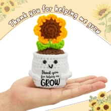 MINKOJA 1 Hand-Crocheted Table Decoration: A Cute Potted Plant Figurine-A Thoughtful Gift For Friends And Sisters, Or A Token Of Appreciation For Mom, Colleagues, And Family; Perfect As A Small Gift For Bedroom Decor - Multicolor - View 15