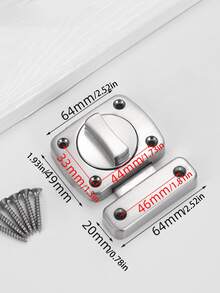 Shiny Silver Metal Rotating Cabinet Latch Compact Door Bolt Lock Comes With Mounting Screws DIY Furniture Repair Accessories - silver - View 6