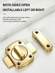 Polished Gold Mini Rotary Cabinet Latch Shiny Brass Tone Swivel Door Bolt Lock With Screws Hardware For Cupboard Jewelry Box Wooden Chest - gold - View 7