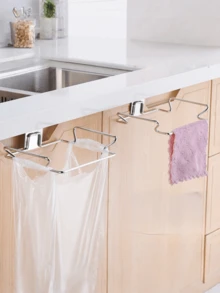1 gói giá treo túi rác hình chữ nhật gắn cửa tủ, giá đỡ túi rác tiết kiệm không gian với kẹp chống trượt chắc chắn, không cần điện, thiết kế nhỏ gọn phù hợp góc hẹp, tông màu trung tính thanh lịch, đa năng cho bồn rửa bếp, bàn trang điểm phòng tắm, bàn làm việc văn phòng - Bạc - Xem 6