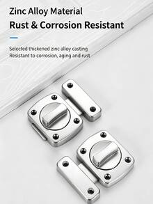Shiny Silver Metal Rotating Cabinet Latch Compact Door Bolt Lock Comes With Mounting Screws DIY Furniture Repair Accessories - silver - View 7