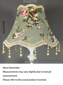 1pc Jacquard Lampshade Hotel Home Romantic Bead Pendant Fabric Lampshade - Semicircle - View 6