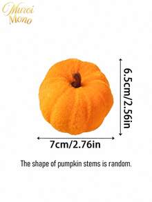 Muroi Mono 3/6/10pcs Velvet Flocked Artificial Pumpkin Decoration, Realistic Fake Pumpkin Model Prop, Fall Harvest Decorative Ornament, Ideal For Halloween Party Home Table Shelf Tiered Tray Display - multicolor - View 10