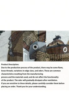 1pc Anti-Tear Sunshade Net, Reinforced Edge Protection, Sun Shade Fabric, Dense Shading Heat Insulation Mesh, Sunscreen Fabric, Sun And Snow Protection For Balcony, Courtyard, Rv Camping, Privacy Decorative Fence - Multicolor - View 8
