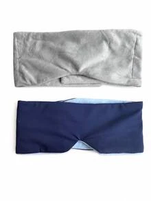 Haus Hana 加重天鹅绒睡眠眼罩，黑灰色重力眼罩，男女通用，柔软透气，遮光可调节，缓解眼部疲劳和压力，温暖眼部和额头，帮助学生、上班族和旅行者深度睡眠，适合午睡、夜间休息、居家旅行、冥想和瑜伽，便携式高级睡眠放松配件，生日、乔迁、节日送礼佳品，家居生活（黑/灰） - 多色 - 查看 13