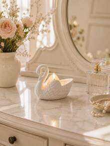 Zazumi Elegant Swan Ceramic Candle Holder - Handcrafted Porcelain Tealight & Wax Melt Burner, Romantic Table Centerpiece For Home Decor, Weddings, Dinners & Gift Giving - multicolor - View 10