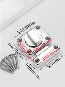 Shiny Silver Metal Rotating Cabinet Latch Compact Door Bolt Lock Comes With Mounting Screws DIY Furniture Repair Accessories - silver - View 5