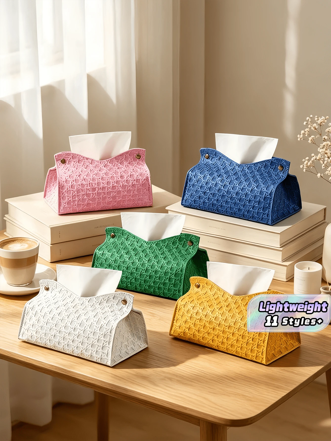 1-5PCS Woven Pattern High Capacity Durable Lightweight Decorative Tissue Box Toilet Paper Storage Organizer Multiple Colors For Living Room Kitchen Dining Room Bedroom Holiday Wedding Gift Home Decor - View 1