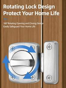 Shiny Silver Metal Rotating Cabinet Latch Compact Door Bolt Lock Comes With Mounting Screws DIY Furniture Repair Accessories - silver - View 2