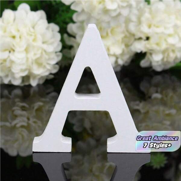 1/10/26pc Wooden Decorative Letter Design Home Decor Crafts, Free Combination Decorative Freestanding Wooden Letter Slices For Handicrafts, Family Gatherings, Birthday Parties, Weddings And Other Event Decorations