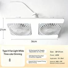 1pc 60W Dual‑Head 360°Rotatable Fan Light, Full‑Spectrum Eye‑Care E27 Universal Screw‑In LED Ceiling Fan Lamp, 3 Wind‑Speed Levels, 3‑Tone Dimmable Lighting, Timing Function, Remote‑Controlled Fan Ceiling Light For Bedroom Living Room Kitchen - one-size - View 4