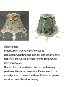 1pc Jacquard Lampshade Hotel Home Romantic Bead Pendant Fabric Lampshade - Semicircle - View 4