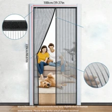 2026 New High-End Magnetic Door Curtain, Diamond Mesh Material, Cat-Proof And Bite-Resistant - Seamless Self-Sealing Design, Durable Insect Barrier, Pet-Friendly, No Manual Operation Required, Easy Entry And Exit - King Kong Mesh Upgrade - Grey - View 9