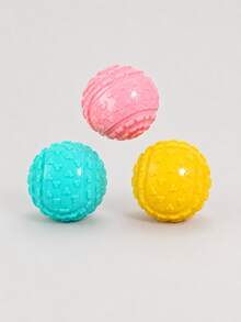 Six Bone-Patterned, Squeaky Dog ​​Balls, Dog Training Toys, Durable Ball Toys, Compatible With Dog Ball Launchers, High-Elasticity Dog ​​Balls, Suitable For Interactive Play, Puppy Chew Balls. - Bone multi-color - View 5