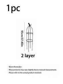 1pc 2-4layer Fashionable & Durable Plant Support Trellis With Elegant Bird Top Ornament, Guides Vines To Grow Upward, Rust-Proof Garden Lattice, Suitable For Vines, Roses, Clematis, Lotus Support, Summer Garden - A - View 9