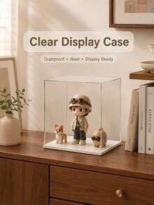Zazumi 1pc White Base High-Definition Collectible Display Box, Assembled Transparent Acrylic Box, Alternative To Glass Box, Used For Displaying Figurines, Dolls, Ornaments, Home Storage & Organization, Gift Box - Multicolor - View 2