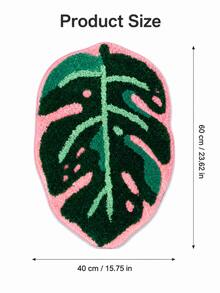 Joivida Tropical Leaf Shaped Rug Made With Non-Slip Backing. It Absorbs Water Quickly To Keep Floors Dry, And Fits Nicely In Bathrooms, Entryways, Bedrooms And Living Spaces To Add Natural Green Decorative Vibes. - multicolor - View 12