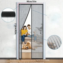 2026 New High-End Magnetic Door Curtain, Diamond Mesh Material, Cat-Proof And Bite-Resistant - Seamless Self-Sealing Design, Durable Insect Barrier, Pet-Friendly, No Manual Operation Required, Easy Entry And Exit - King Kong Mesh Upgrade - Grey - View 8