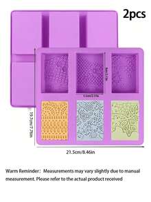 1/2pcs Silicone Soap Molds, 3D Complex Floral Soap Molds, Rectangular Lace Design Soap Molds, Suitable For Handmade Soap, Candle Wax Molds, Soap Bars, Bath Bombs, Reusable As Wedding Gifts - A - View 9