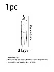 1pc 2-4layer Fashionable & Durable Plant Support Trellis With Elegant Bird Top Ornament, Guides Vines To Grow Upward, Rust-Proof Garden Lattice, Suitable For Vines, Roses, Clematis, Lotus Support, Summer Garden - A - View 8